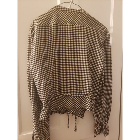 Emmanuelle Khanh Checkered Blouse Paris Fashion Fitted Blouse - Picture 4 of 13